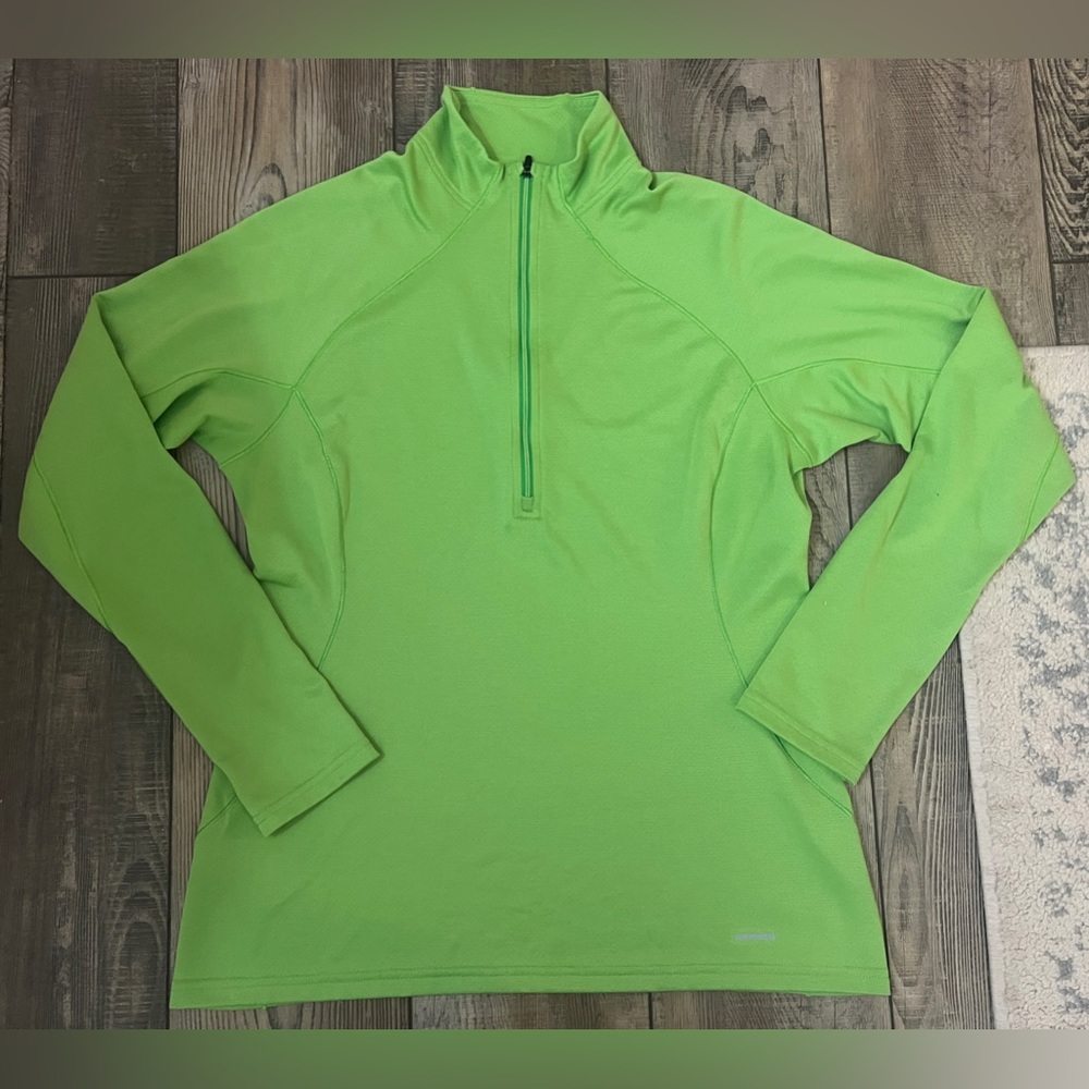 Patagonia Green Capilene 3 Midweight 1/2 Zip Baselayer Longsleeve - Womens Large